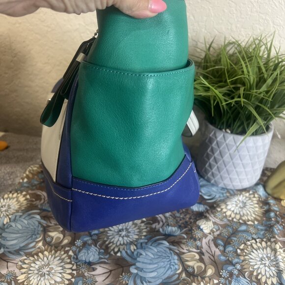 Coach COLORBLOCK CARRIE (F24065) Color Block Shoulder Tote Purse Handbag - Picture 9 of 16